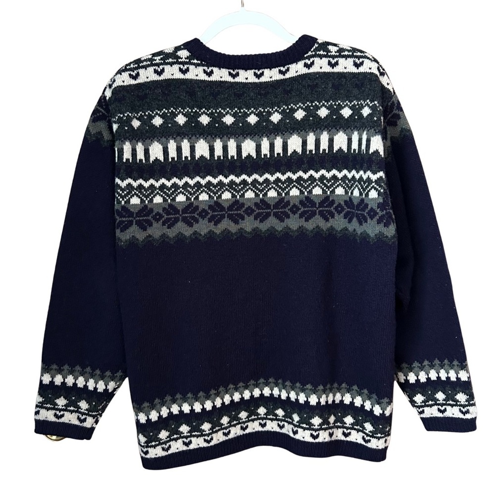 Mac & Jac Vintage 100% Wool Fair Isle Sweater Cardigan - Picture 3 of 8